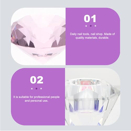 Vaso de cristal para uñas con tapa hexagonal rosa miniatura 4