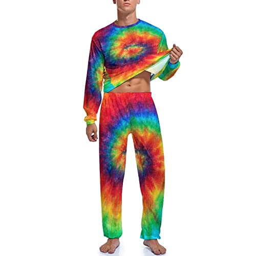 Oyihfvs Men's Pajama Set, Long Loungewear PJ Set, 2PCs Sleepwear Top & Bottom S-2XL3