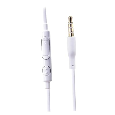 Homoyoyo Ear Headset Mic Stereo Earphones in-Line Volume Control White High Efficiency Drivers Noise Isolation Sports Suitable