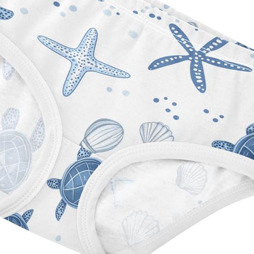 Wusikd Turtles Girls' Underwear Cotton Starfish Shells Girls Briefs Soft Toddler Underwear 2T4