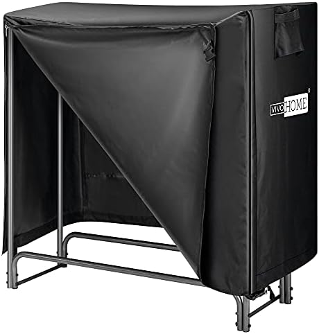 VIVOHOME 4ft Heavy Duty Indoor Outdoor Firewood Storage Log Rack and Cover Combo Set