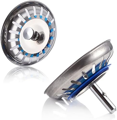 Kitchen-dream 2 x Stainless Steel Sink Strainer Plugs for Sinks Stainless Steel Sink Filter Cover for Kitchen and Bathroom Sink Strainer Strainer Hole Diameter 80 mm