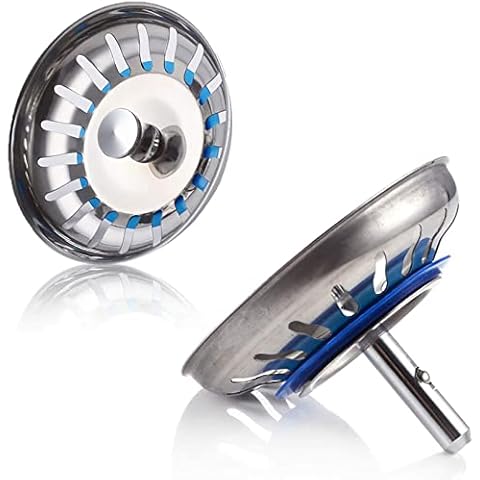 Kitchen-dream Sink Strainer Plug 2pcs 80mm Stainless Steel Kitchen Sink Strainer Plugs Dual Function Basket Strainer and Plug Strainer Waste Plug for Kitchen Bathroom Sinks Cover