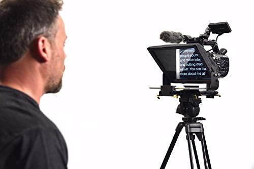 Glide Gear TMP 500 Universal Video Camera Tripod Teleprompter 15mm Rails w/Carry Case