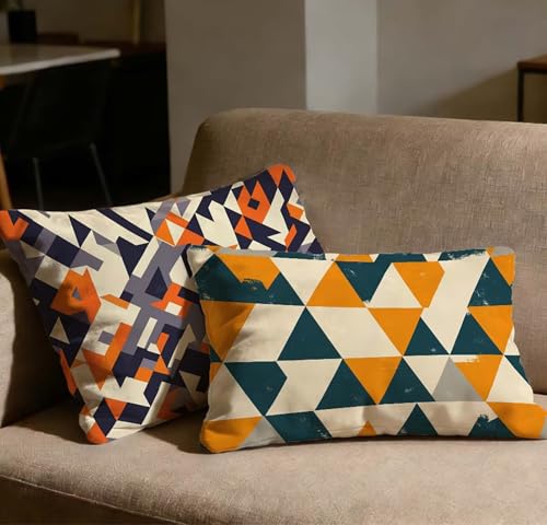 Taie d'oreiller 70x90 cm lot de 2 en velours géométrique avec fermeture éclair - 2