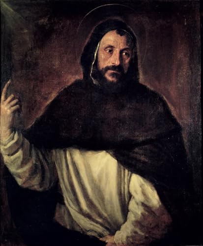 Impresión en lienzo premium de St Dominic por Tiziano Vecelli, arte de 60x90cm para pared
