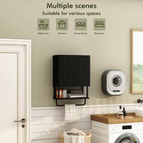 RUSTOWN Fluted Bathroom Wall Cabinet with 2 Doors, 3-Tier Medicine Cabinet by RUSTOWN - Used condition - Image 5