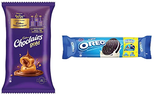 Image of Cadbury Choclairs Gold Birthday Pack (110 Candies), 605 gm , Cadbury Biscuits Vanilla Creme Biscuit, 120 gm (Pack of 10)