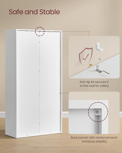 VASAGLE Bookcase, Bookshelf, Storage Shelf with 8 Compartments, Standing Shelf, Cube Shelf, for Living Room, Home Office, Dinning Room, Cloud White LBC24WT - 5