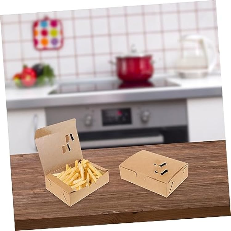 Alipis 25Pcs Korean Style Fried Chicken Packing Boxes Multipurpose Food Storage Containers for Snacks French Fries Sushi Bento Cardboard Takeaway Food Cases