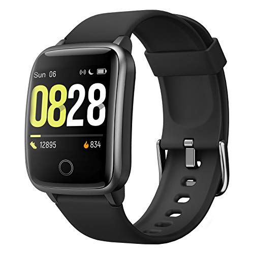 Smartwatch, KUNGIX Fitness Armband Tracker Uhr IP68 Wasserdicht, Sportuhr mit Schrittzähler Pulsuhren Stoppuhr Atemtraining, Touchscreen Smart Watch