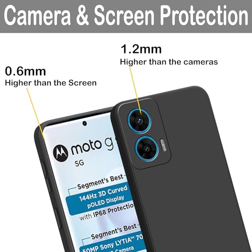 Image of amazon basics Back Cover for Moto G96 5G | Ultra Slim Soft Rubberised Case | Matte Silicone Flexible Mobile Case | Camera Protection - Black