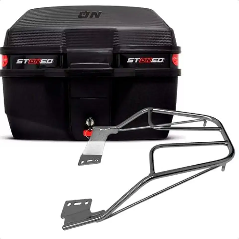 Bau Moto Bauleto Stoned 35 Litros + Bagageiro Fazer 150 Factor 125 17/22