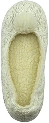 Home Slipper Women's Ballerina Plush Soft Sole Indoor House Ballet Slippers