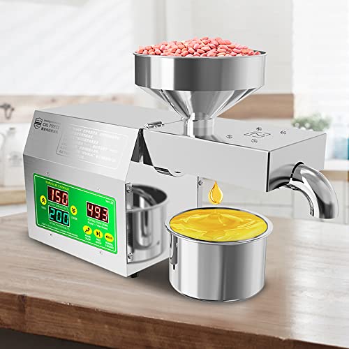 BHCASE Máquina de prensa de óleo elétrica de 820 W Modos de prensagem a quente em aço inoxidável Fab