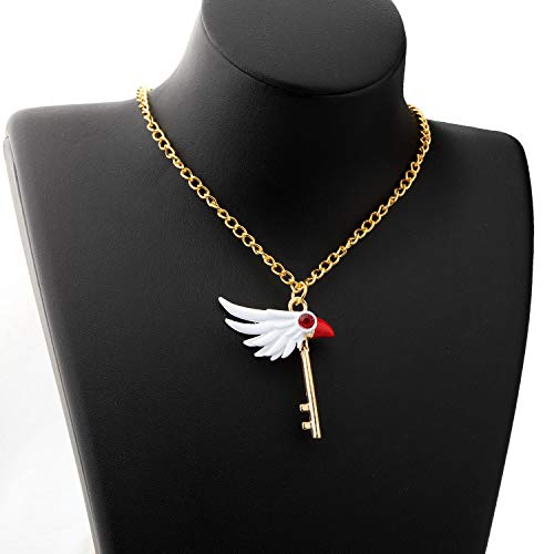 FAADBUK Anime Card Captor Sakura Jewelry Kinomoto Sakura Star Wand Necklace Card Captor Sakura Keychain Card Captor Sakura Lover Gift (Sakura Star NK -S)3