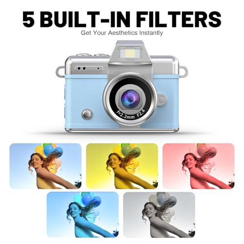 HOBYCHILD Mini Keychain Camera HD Video Ultra-Compact Retro Digital Camera with 32GB SD Card USB Card Reader Adapter Portable Tiny Camera for Travel, Study, Daily Vlogging (Blue) by Hobychild - Used condition - Image 6