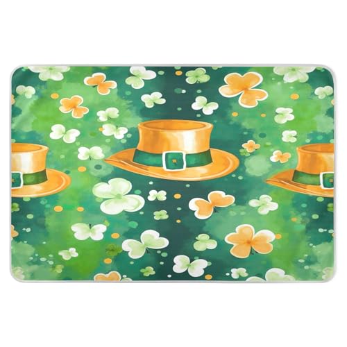 BOESI Watercolour Hat and Clover Pattern Waterproof Pads for Bedwetting and Incontinence, Reusable Pads, Reusable Diaper Pads for Bed, Sofa, Travel