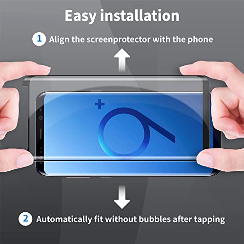 Cnarery [2 Pack[Full Coverage] Screen Protector For Samsung Galaxy S9 Plus (Not For S9), 3D Curved/Easy Installation/Case-Friendly/Hd-Bubble Free Tempered Glass For Samsung Galaxy S9 Plus/S9+ #TOP2