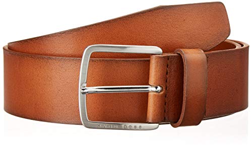 BOSS Hugo Boss Men's Jeeko Italian Leather Belt, Medium Brown, 110