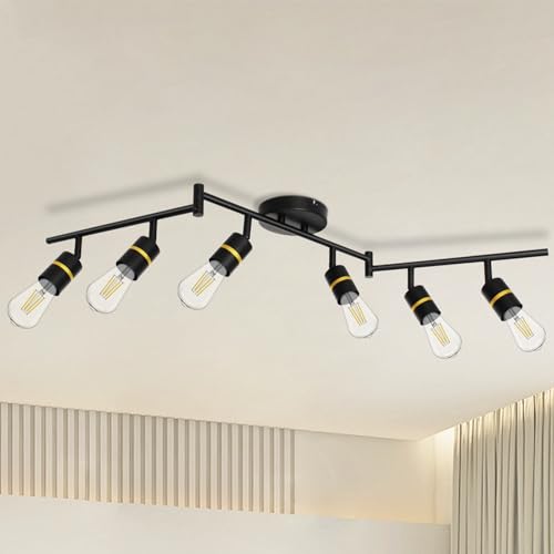 HiBay 6-Light Matte Black Track Lighting Kit, E26