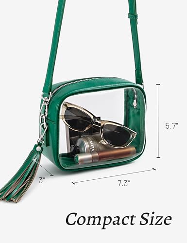 Image of Yarnic Clear Bag Stadium Approved, PVC Transparent Crossbody Purse Small Clear Crossbody Bag with Adjustable Shoulder Strap