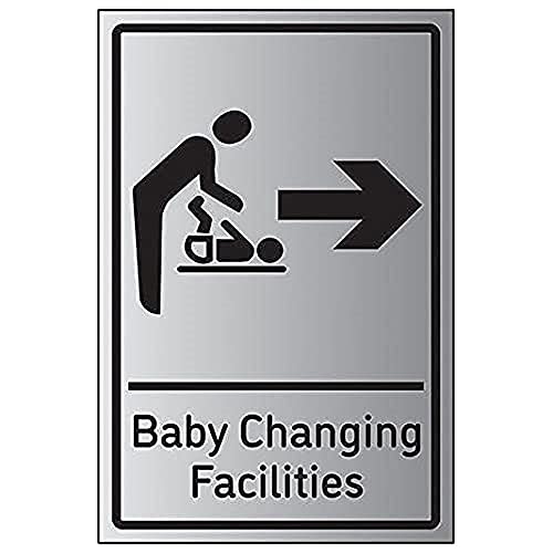 Image of VSafety Baby Changing Facilities Arrow Right - 200mm x 300mm - 1.6mm Alu Effect Rigid Plastic