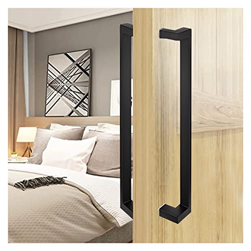 Poignée de grange coulissante noire 60 cm pour porte en bois intérieure