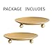 Gold Iron Plate Candle Holder, Decorative Iron Pillar Candle Plate, Set of 2, 4.37 inches D x 0.78 inches H, Pedestal Candle Stand for LED & Wax Candles, Incense Cones, Spa, Weddings (2 pcs)