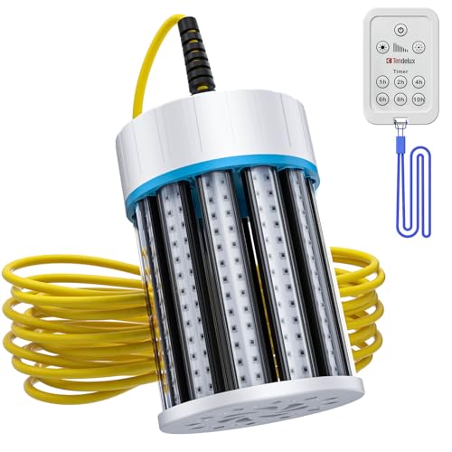 Tendelux Ultra-Bright Underwater Fishing Light with Controller, 110V & 12V Green LED Submersible