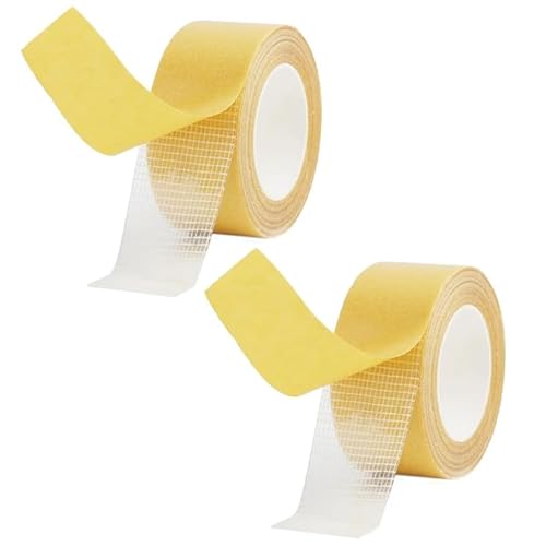 Aifrymne 2 PCS Heavy Duty Double Sided Fabric Tape, for Curtains, Pants, and Clothes - No Sewing or Ironing Required - Strong Adhesive Fabric Tape for Quick Adjustments and Repairs 1 Inch X 33FT