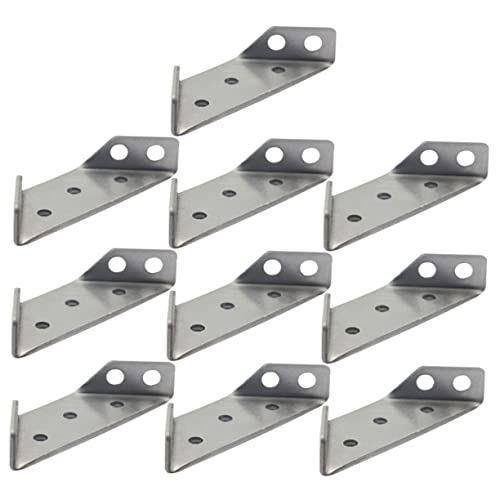 FUNOMOCYA 10pcs Corner Code Shelf Support Brace Shelves Brackets Corner Bracket Corner Brace Bracket Joint Fastener Brackets for Shelves Furniture Corner Connector Silver Stainless Steel