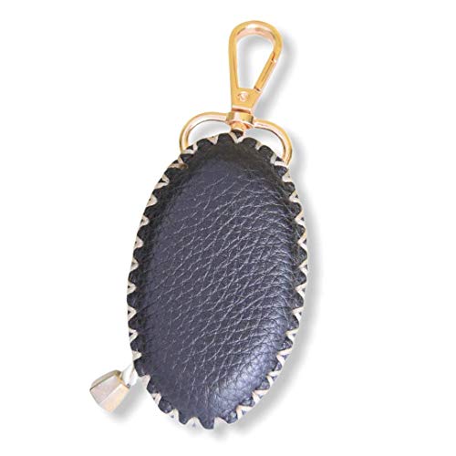 Lockie Genuine Leather Keychain, Handmade Anchor Key Chain With Gold Clip Fob Ring, Hand Stitched Key Organizer For Men Or Women Gifts, Wearable On Bags And Belts. (Black) #TOP4
