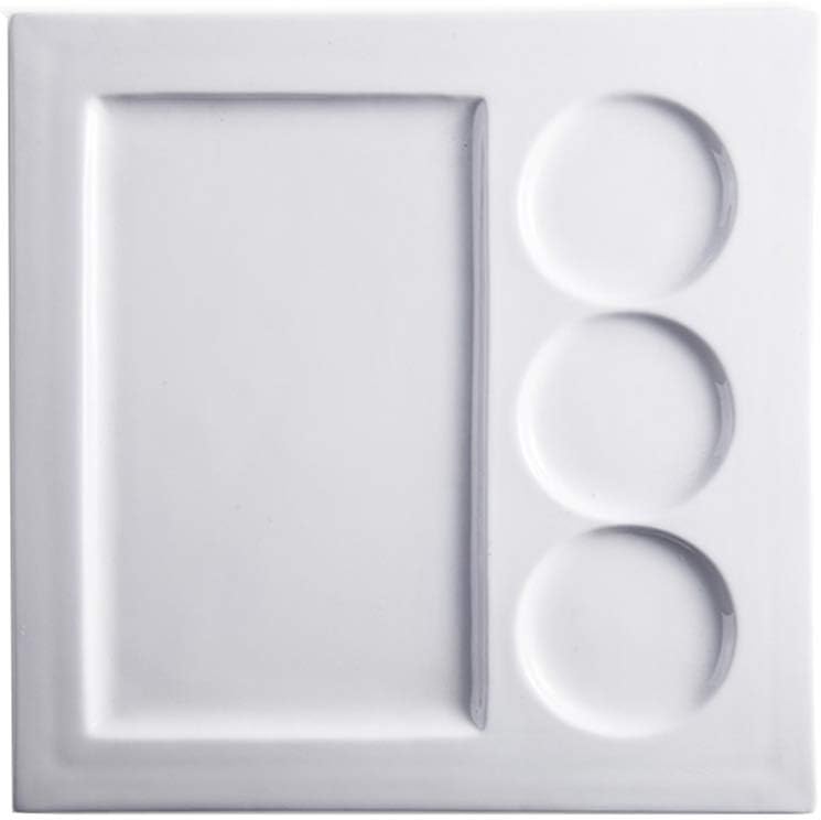 Plates Ceramic Tray Steak Breakfast Grid Square Flat Square Tableware Gift (Color : White, Size : 28.5 * 28.5 * 1.6cm)