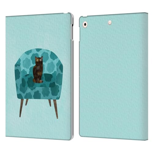 Fauteuil étui portefeuille en cuir iPad 10.2 Planet Cat bleu marine