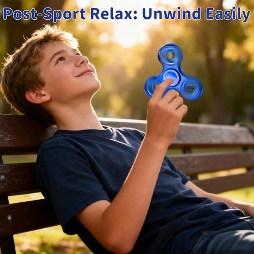Aveloki Fidget Toys Adults,Electroplated Metal Fidget Spinner Stress Reducer,High Speed 3-5 Min Quite Spins,Fidgets for Adults & Teens & Kids Age 6+(Blue) - Image 5