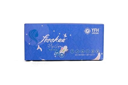Freekaa Fly Super Ultra Thin Sanitary Pad for Women with Anion Chip XXL, 7 Layer Protection Against Leakage, Non-Woven, Infection Proof Period Pads, Super Absorbent & Soft (40 pcs)