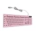 Ailgely Gaming-Tastatur, Runde USB-Tastenkappen, Hintergrundbeleuchtete, Kabelgebundene Multimedia-Tastatur für Desktop-Laptop-Gaming (Rosa)