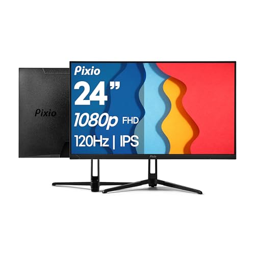 Image of Pixio PX246 Wave 24 inch 120Hz 1080p IPS Panel Adaptive Sync Gaming Monitor with Black HDMI 2.1 Cable Ultra Certified Ultra High Speed 6FT 8K 60Hz 4K 120Hz Nylon Braided