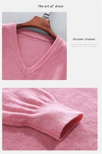 Men Knitwear Pullover Basic Sweater V-Neck Loose Soft Warm Business Pullover Loose Fit Long Sleeve Sweater4