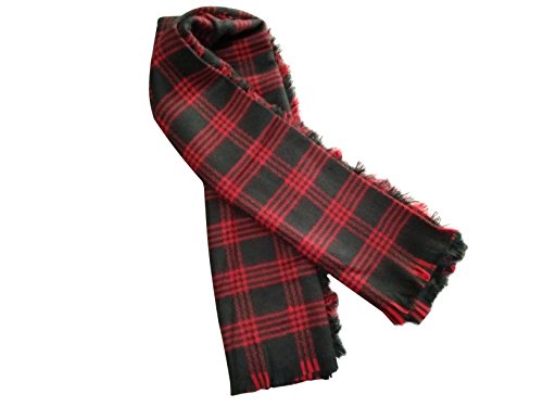 Motine Tartan Blanket Scarf Stylish Winter Warm Pashmina Wrap Shawl For Women (Red Black) #TOP3
