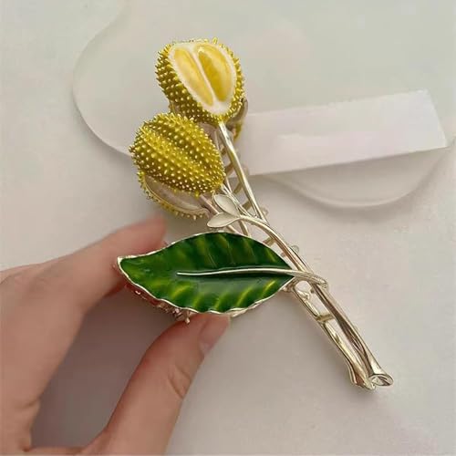 Image of Diversa Rhinestone Golden Claw Clip, Embellished Korean Clutcher, Non- Slip Metal Claw Clip for Girls, Fancy Clutcher for Women, Pack of 1 (Lemon)