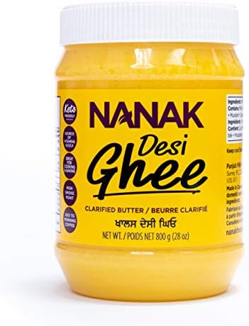 Nanak Desi Ghee Clarified Butter - Premium Quality, Keto Friendly, Certified Paleo, Lactose-Free, Source of Vitamins A & D Great Alternative for Butter Suitable for Cooking (28 oz)