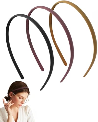 JUKOTA Bandeaux Unis En Plastique,3 Pcs Bandeau Peigne en Plastique de Dents Serre-Tête Cheveux,DIY Bandeau de Cadre d’Artisanat Bandeaux Minces,Serre Tete Unisexe,pour Le Maquillage (8mm)