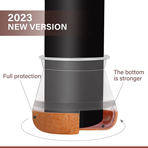 YOZON 2023 New Chair Leg Floor Protectors for Hardwood Floors Felt Furniture Pads Silicone Caps 32 Pack Non Slip Reduce Noise Clear Round Medium Fit 3/4"~1-3/16" (19-30mm) - Image 2