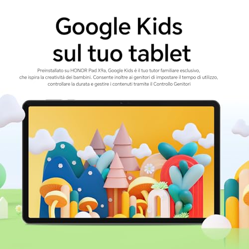 Honor Pad X9A Tablet 11,5" 2.5K 120Hz, 6GB Ram 128GB, Batteria 8300Mah, 4 Altoparlanti, Snapdragon 685, Android 15, Tablet Per Studenti E Famiglia, Corpo In Metallo, Grigio - 9