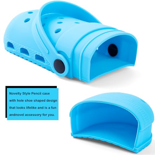 Image of elephtree Funny Shoes Shaped Silicone Pencil Holder for Teacher Appreciation Gifts Adult Pencil Storage Organizer Cute Desktop Pen case Creative Stationery Storage for Office Classroom Home (Bule)