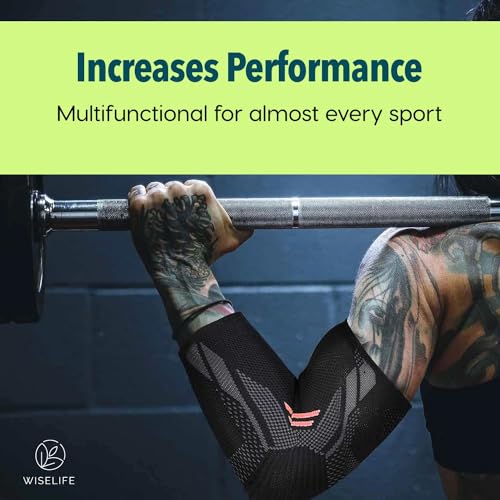 Image of Kobo Elbow Support Compression Sleeve Brace For Pain Relief Tendonitis Arthritis Sports Badminton Tennis Elbow Cricket (Pack of 2) (Imported)