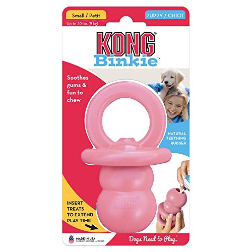 image for KONG Puppy Binkie - Pacifier Dog Toy for Puppies - Stuffable Chew Toy 
