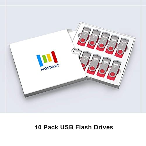 Mosdart 20 Pack 16Gb Usb2.0 Flash Drive, Includes 10 Pcs Red Color And 10 Pcs Black Color Pen Drive #TOP2